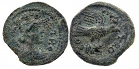 TROAS. Alexandria. Pseudo-autonomous. Time of Trebonianus Gallus to Valerian I (251-260). Ae
Obv:Turreted and draped bust of Tyche right; vexillum to ...