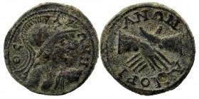 PHRYGIA. Synnada. Pseudo-autonomous (3rd century). Ae
Obv: ΘЄA PΩMH.
Helmeted and draped bust of Roma right.
Rev: CVNNAΔЄΩN.
Clasped hands.
SNG Copenh...