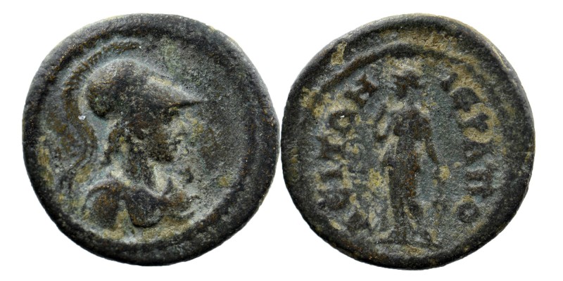 PHRYGIA. Hierapolis. Pseudo-autonomous (2nd-3rd centuries). Ae.
Obv: Helmeted an...