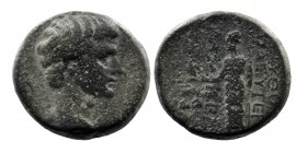 PHRYGIA. Laodicea. Augustus (27 BC-14 AD). Ae.
Bare head right/Zeus Laodikeios standing left, holding eagle and sceptre, wreath in field left.
RPC 239...