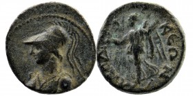 Phrygia, Laodicea ad Lycum. Pseudo-autonomous. Time of Domitian (81-96 A.D.). AE 
Helmeted and draped bust of Athena right, wearing aegis.
Rev: Nike a...