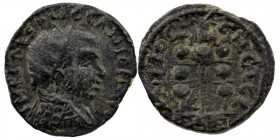 PISIDIA. Antioch. Gallienus (253-268). Ae.
Radiate, draped and cuirassed bust right.
Rev: Aquila between two signa.
SNG BN 1331-3 var. (legends); 
Krz...