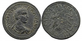 PISIDIA. Sagalassus. Claudius II Gothicus (268-270). 10 Assarion.
Obv: AV K M AVP KΛAVΔION.
Laureate, draped and cuirassed bust right.
Rev: CAΓAΛACCЄV...