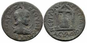 PAMPHYLIA. Perge. Otacilia Severa, Augusta, A.D. 244-249.
Obv: Diademed and draped bust of Otacilia Severa right, resting on a crescent. 
Rev. Cult fi...