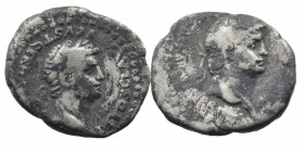 CAPPADOCIA, Caesarea. Claudius and Nero, 41-54-68 AD. AR Drachm 
Laureate head of Nero / Laureate head of Claudius. 
Syd.71.
3,41 gr. 18 mm