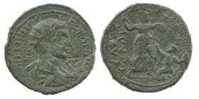 CILICIA. Seleucia ad Calycadnum. Gordian III (238-244). Ae.
Obv: ANTONIOC ΓOPΔIANOC CЄBATOC.
Radiate, draped and cuirassed bust right; c/m: pellet wit...