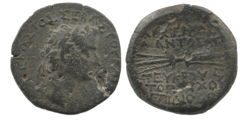 CILICIA. OLBA. Tiberius 14/15 AD. AE
Ajax, high priest and toparch. Diodo-, magi...