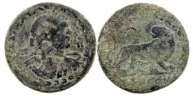 CILICIA. Tarsus. Caracalla (198-217). Ae.
Laureate, draped and cuirassed bust right.
Rev: Lion standing right, head left.
SNG BN 1519 var. (rev. legen...