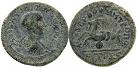 CILICIA. Anazarbus. Philip II (Caesar, 244-247). Ae Triassarion. Dated CY 263 (244/5)
Obv: M IOVΛ ΦIΛIΠΠOC KAICAP. Bareheaded, draped and cuirassed bu...