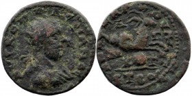 CILICIA, Anazarbus. Valerian I. AD 253-260 AE
Radiate, draped, and cuirassed bust right / Capricorn right; globe below. 
Ziegler 813. SNG Levante 1526...
