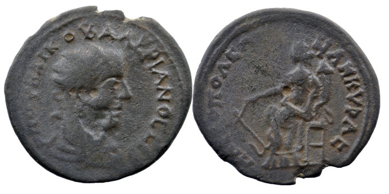 GALATIA. Ancyra. Valerian I (253-260). Ae.
Radiate, draped and cuirassed bust ri...