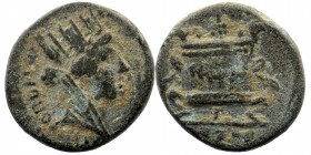 Syria, Seleucis and Pieria. Antioch on the Orontes. Time of Vespasian, A.D. 69-79 AE
turreted head of Tyche right / Lighted and garlanded altar on sta...