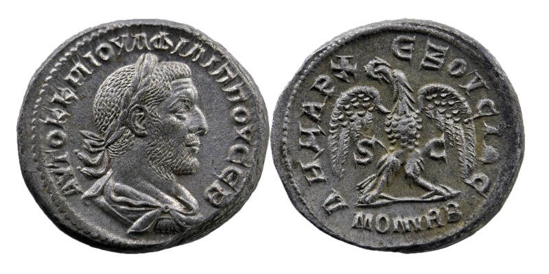 Philip I AR Tetradrachm of Antioch, Seleucis and Pieria. 244 AD. 
Laureate, drap...