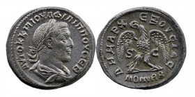 Philip I AR Tetradrachm of Antioch, Seleucis and Pieria. 244 AD. 
Laureate, draped, and cuirassed bust right, seen from behind / DHMAPX EXOVCIAC, S-C ...