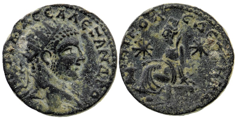 MESOPOTAMIA. Edessa. Severus Alexander (222-235). Ae.
Obv: AVT K M A CЄV AΛЄΞANΔ...