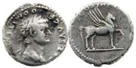 Domitian, as Caesar, AR Denarius. AD 76-77
Laureate head right / Pegasus advancing right.
C 47; BMC 193; RIC 921; CBN Vespasian 169.
3,27 gr. 18 mm