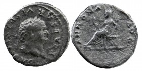 VESPASIAN (69-79). Denarius. Rome
Laureate head right.
Rev: Annona seated left on throne, holding grain ears.
RIC II 964.
2,95 gr. 18 mm