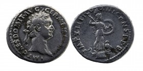 DOMITIAN (81-96). Denarius. Rome.
Obv: IMP CAES DOMIT AVG GERM P M TR P XI Laureate head of Domitian to right
Rev. IMP XXI COS XV CENS P P P Minerva s...