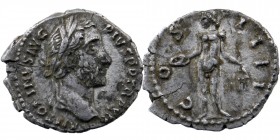Antoninus Pius AR Denarius. AR Rome, AD 145-161. 
ANTONINVS AVG PIVS P P, laureate head right.
Rev: COS IIII, Annona standing facing, head left, holdi...