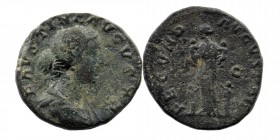 Faustina Minor (Marcus Aurelius, 161-180), Rome, c. AD 170-175. AS. AE
Obv: FAVSTINA - AVGVSTA, draped bust right 
Rev FECVND AVGVSTAE. Fecunditas sta...