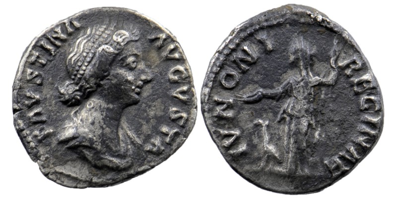 Faustina II (wife of M. Aurelius) AR Denarius. Rome, AD 147-176. 
draped bust ri...