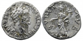 Septimius Severus. A.D. 193-211. AR denarius
Laureate head of Septimius Severus right
Rev: Moneta standing facing, head left, holding scales and cornu...