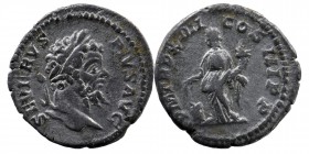 Septimius Severus (193-211 AD). AR Denarius
laureate head right.
Aequitas standing left, holding scales and cornucipiae.
RIC 500.
2,66 gr. 18 mm