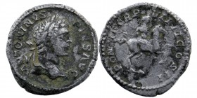 Caracalla (198-217). AR Denarius. Rome, 206. 
Obv: Laureate head right.
Caracalla on horseback right holding spear.
RIC IV 84; RSC 427.
2,71 gr 18 mm