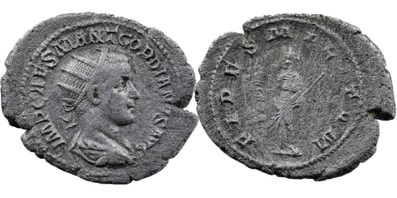 Gordian III AR Antoninianus. Antioch, AD 238-239. 
Radiate, draped and cuirassed...
