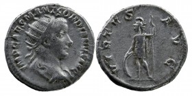 Gordian III (238-244). AR Antoninianus, Rome
Radiate, draped and cuirassed bust right. 
Rev: Virtus standing left resting right hand on shield and hol...