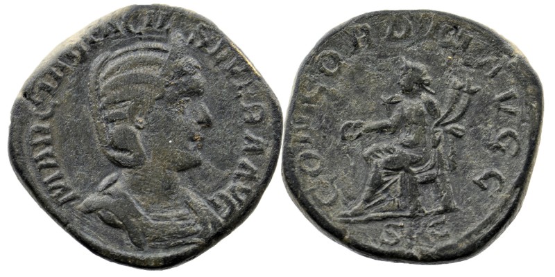 Octacilia Severa (wife of Philip I), 244-249 AD. Sestertius
Diademed draped bust...