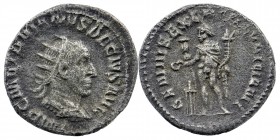 Trajan Decius, 249-251. Antoninianus Rome. 
Radiate and cuirassed bust of Trajan Decius to right, seen from behind. 
Rev. Genius standing front, head ...