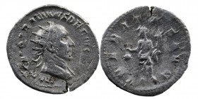 Traianus Decius (249-251 AD). AR Antoninianus
radiate, draped and cuirassed bust to right.
Uberitas standing left, holding purse and cornucopiae.
RIC ...