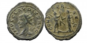 Claudius II Gothicus AE Antoninianus 268-270 Antioch mint
Obv: IMP CLAVDIVS AVG, radiate head left
Rev: CONSER AVG, Serapis and Isis standing
RIC 2...