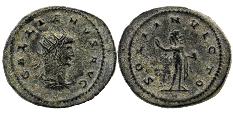 Gallienus (253-268), Antoninianus, AE
radiate head right
Rev: Sol standing. hold...