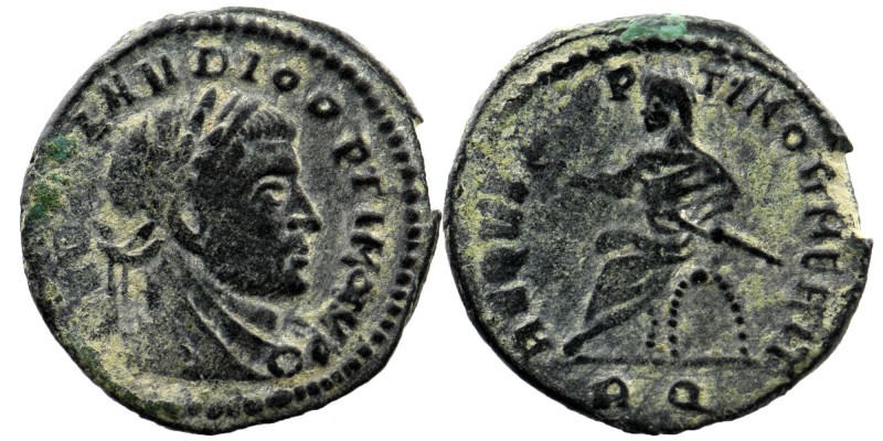 Divus Claudius II Gothicus. Died A.D. 270. AE Rome Nummus
laureate and veiled he...