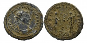 PROBUS, 276-282 AD. Silvered AE Antoninianus 
Siscia. 
Radiate draped and cuirassed bust / Emperor standing receiving Victory from Jupiter. 
RIC.643v....