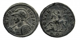 Probus AD 276-282. Rome. Antoninianus AR
IMP PROB-VS AVG Cuirassed bust l., wearing radiate, crested helmet, holding shield with his l. hand, with his...