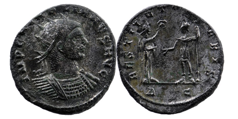 AURELIAN, 270-275 AD. AE Antoninianus , Cyzicus. 
Radiate cuirassed bust right.
...