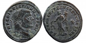 Diocletian(284-305 AD). AE silvered Follis Ticinum
10,41 gr. 28 mm