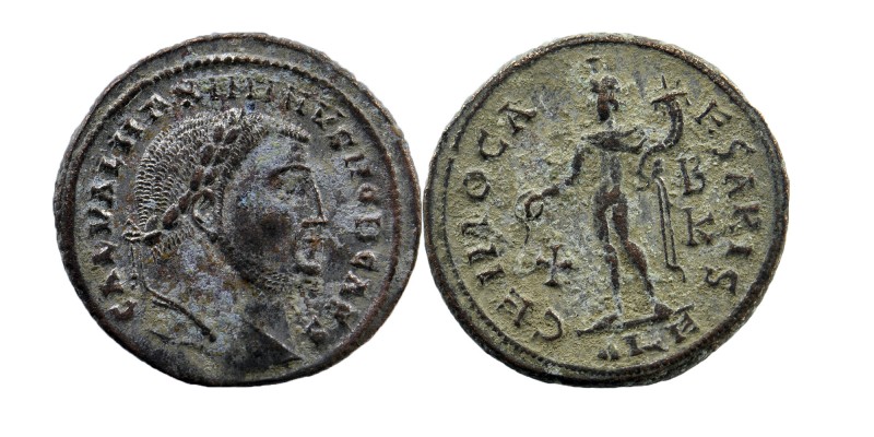 Maximinus II, as Caesar, AE silvered Nummus. Alexandria, AD 308-310. 
6,33 gr 25...
