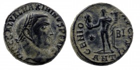 Galerius, as Caesar, 293 - 305 AD
AE Follis, Antioch Mint
 Laureate head of Galerius right.
Rev: Genius standing left holding patera and cornucopia, B...