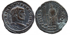 Galerius, as Caesar (AD 305-311) AE silvered Follis Carthago
9,22 gr. 27 mm
