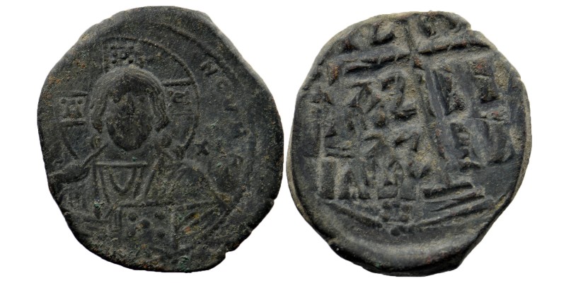 Attributed to time of Basil II & Constantine VIII. 976-1028. AE follis 
Obv: Nim...