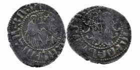 ARMENIA, Cilician Armenia. Royal. Levon I. 1198-1219. AR Tram
Coronation issue. 
Obv: The Virgin, nimbate and orans, standing facing, receiving Levon ...