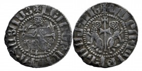 ARMENIA. Levon I. 1198-1219. AR Half Tram
Levon seated on lion throne / Crowned rampant lions with patriarchal cross.
Bedoukian 71 var. AC 277 var.
2,...