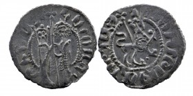 Armeninan Kingdom.Cilician Armenia.Hetoum I and Zabel (1226-1270). AR Tram . 
Zabel and Hetoum standing facing, holding long cross between them. 
Lion...