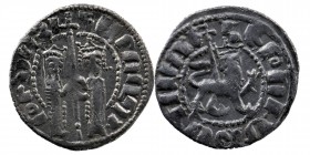 Armeninan Kingdom.Cilician Armenia. Hetoum and Zabel, 1226-1271 AD. AR Tram . 
King and Queen standing 
Lion advancing right. 
ACV.332v. XF.
2,92 gr. ...