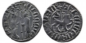 Armenian Kingdom, Cilician Armenia. Hetoum I. 1226-1270. AR tram
Zabel and Hetoum standing facing one another, each crowned with head facing and holdi...