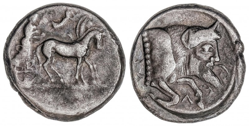 GREEK COINS
Tetradracma. 480-470 a.C. GELA. SICILIA. Anv.: Cuadriga a derecha, ...